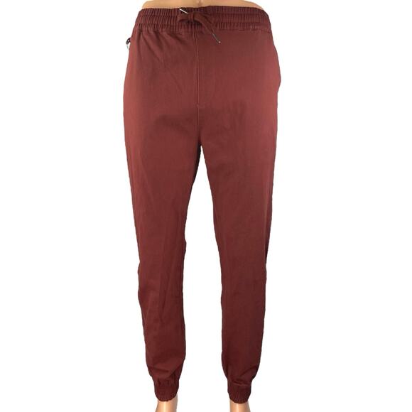 Laboratory Lord & Taylor Men's Red Tapered Drawstring Trousers Jogger Pants Sz L - Picture 1 of 5